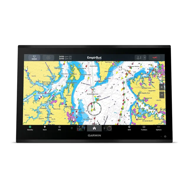 GARMIN GPSMAP 9024 Premium kartplotter 24" - 4K IPS Berøringsskjerm - BlueNet 