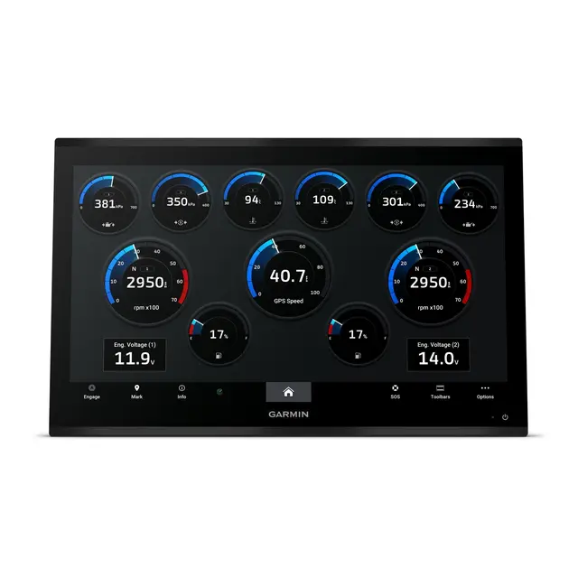 GARMIN GPSMAP 9024 Premium kartplotter 24" - 4K IPS Berøringsskjerm - BlueNet 