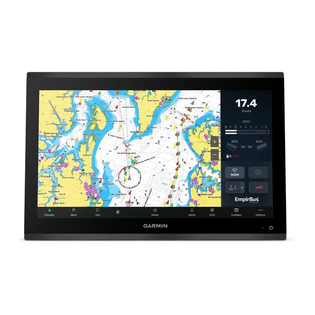 GARMIN GPSMAP 9019 Premium kartplotter 19" - 4K IPS Berøringsskjerm - BlueNet 