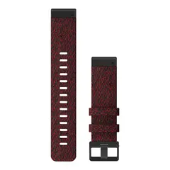 GARMIN QuickFit 22-klokkerem r&#248;d/gr&#229;sort sammenflettet nylon