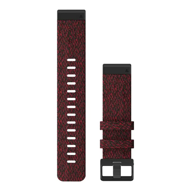 GARMIN QuickFit 22-klokkerem rød/gråsort sammenflettet nylon 