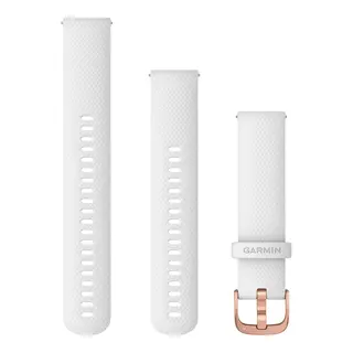 GARMIN Hurtigutl&#248;sningsrem hvit 20mm hvit silikonrem m/rosegull hempe