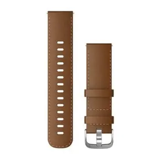 GARMIN Klokke - hurtigutl&#248;sningsremmer Brunt skinn m/ s&#248;lvfarget anordning-22mm