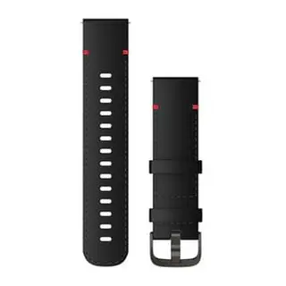 GARMIN klokke - hurtigutl&#248;sningsremmer Sort skinn m/ skifergr&#229; anordning-22 mm,
