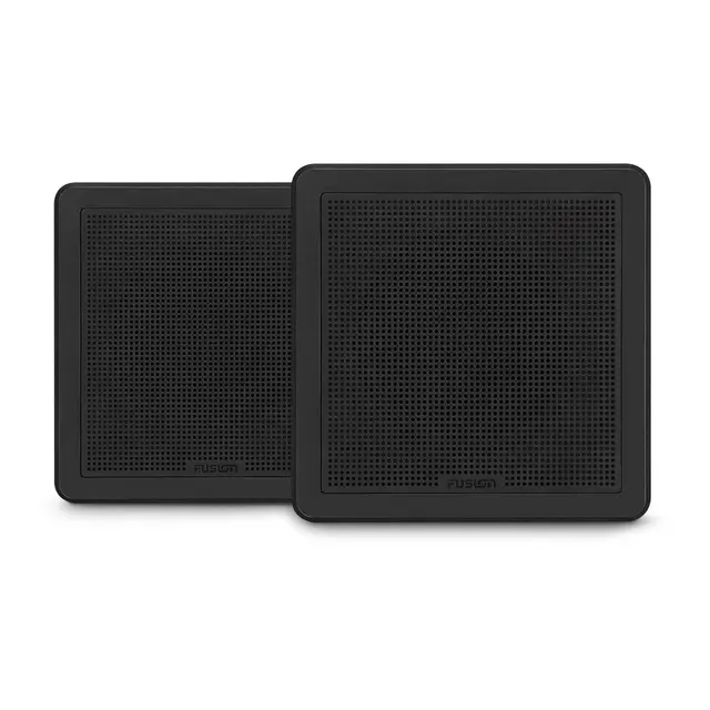 FUSION FM Series høyttalere, 6,5" 120 W kvadratisk lavprofil - sort (par) 