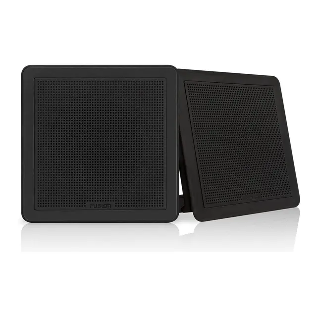 FUSION FM Series høyttalere, 7,7" 200 W kvadratisk lavprofil - sort (par) 