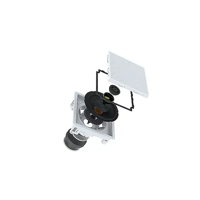 FUSION FM Series høyttalere, 7,7" 200 W kvadratisk lavprofil - hvit (par) 