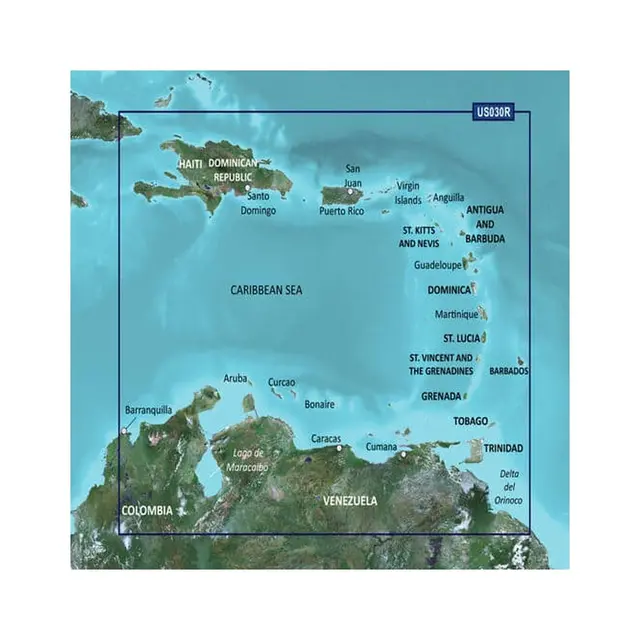 GARMIN Sørøst Karibia Bluechart G3 HXUS030R | microSD™/SD™ - kartbrikke 
