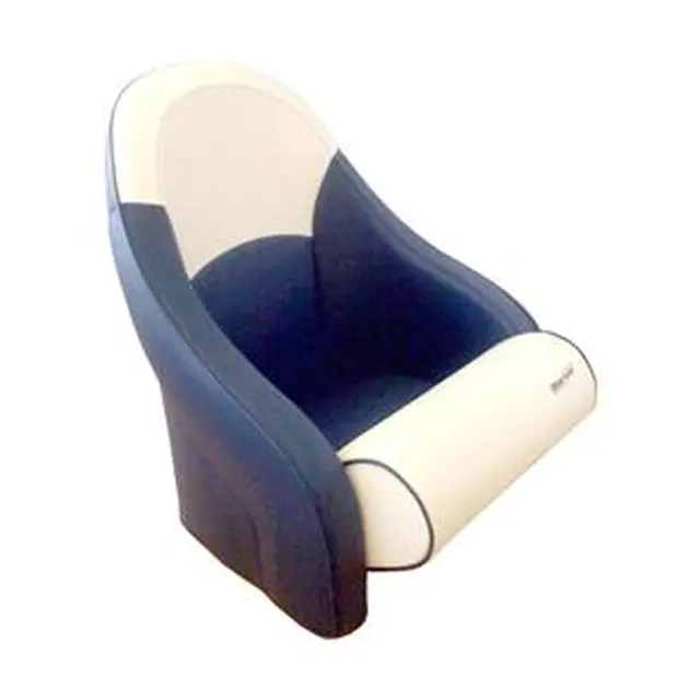 BLUE SEA Båtstol "Captain", Høy Blå skai m/hvit nakkestøtte 