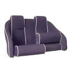 BLUE SEA Båtstol "Porto Free Twin" 110cm Mørkblå m/hvite kjeder - Tempotest acryl