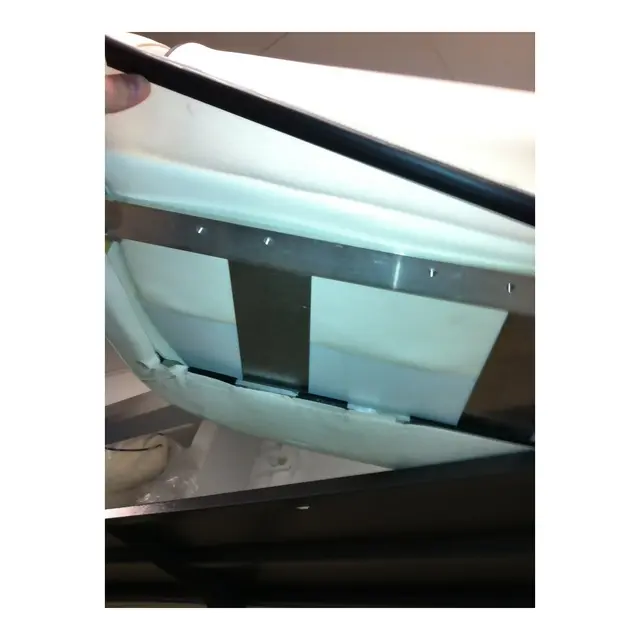 BLUE SEA Båtstol "Porto Free", Høy Offwhite m/blå kjeder - Kunstskinn 