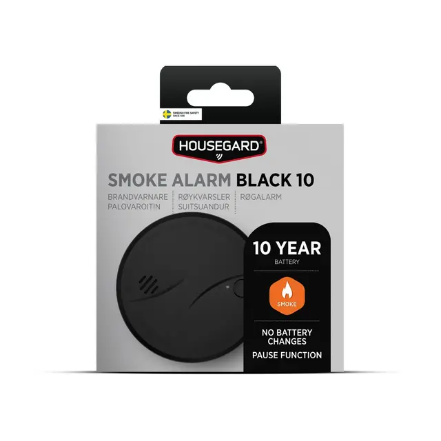 HOUSEGUARD Black Optisk Røykvarsler 10Y 