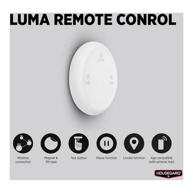 HOUSEGUARD Luma fjernkontroll Trådløs sammenkobling med varslere 