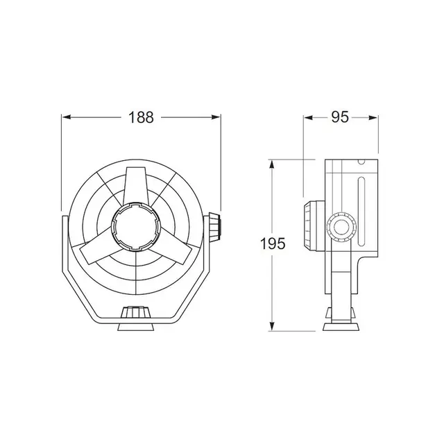 HELLA MARINE Turbo vifte sort 12V 2 hastigheter 