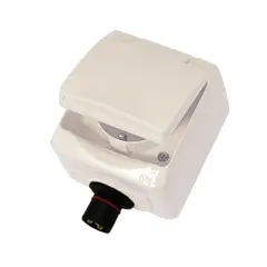 DEFA Enkel kontakt, Plug-in 230V - IP44 - utenp&#229;liggende m/lokk