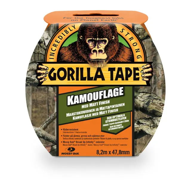 GORILLA Tape 48mm - Camo. 8,2 m - bra heft - inne og utendørs 