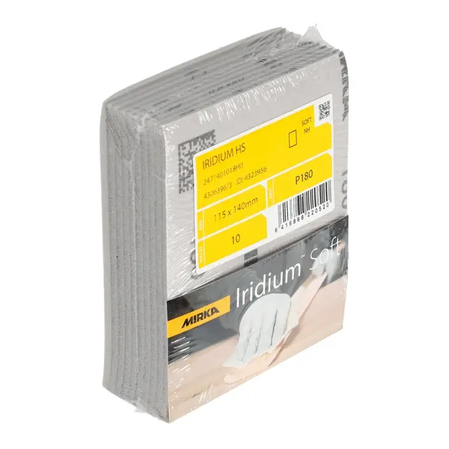 MIRKA Slipematte - Iridium HS Soft P180 - 115x140 mm - 10/Pack 
