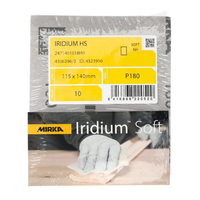 MIRKA Slipematte - Iridium HS Soft P180 - 115x140 mm - 10/Pack 