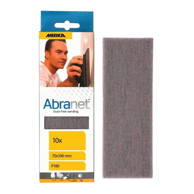 MIRKA Abranet Grip - Slipepapir K180 - 70x198mm - 10/pkn. 
