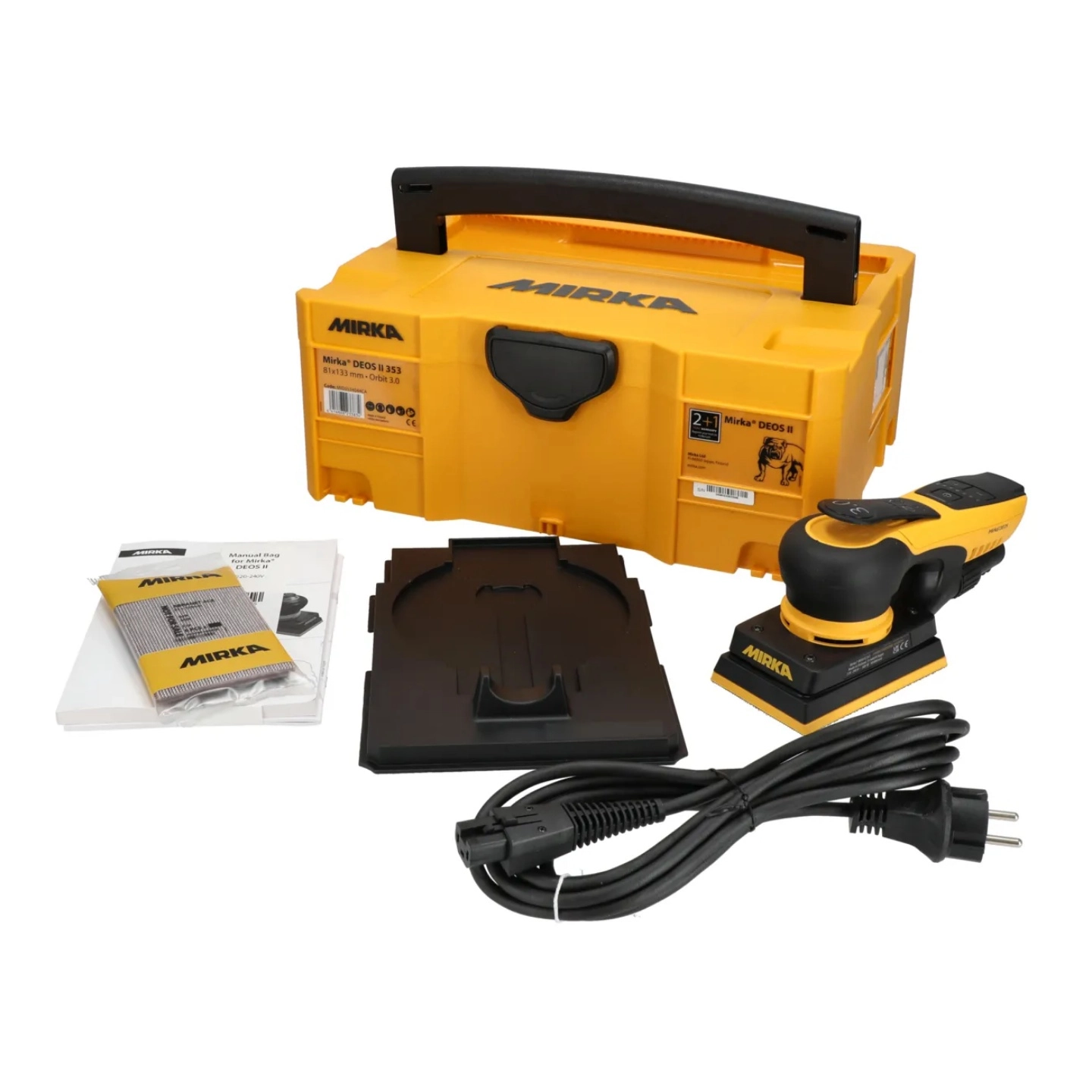 MIRKA Deos II 353 Slipemaskin 81x133mm skive - 3,0mm utkast - m/kasse