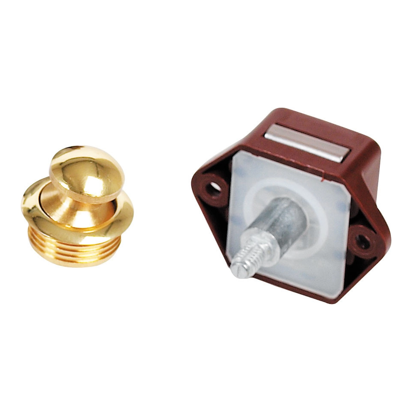 Skaplås messing  - Ø16 x 16mm liten brun låskasse
