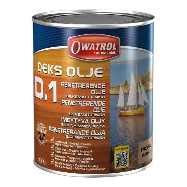 OWATROL Marine Treolje D-1 - 2,5L Silkematt finish 