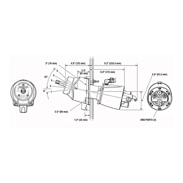 TELEFLEX Rattpumpe SeaStar, 28cm3 HH6491 - Frontmont. m/Sports Plus Tilt 