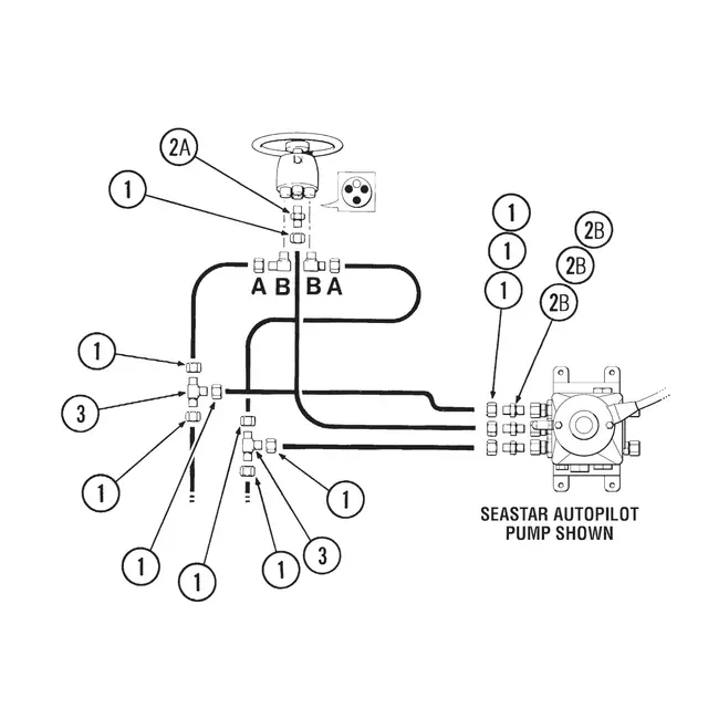 TELEFLEX Mont.sett for 2 styrep./Autopil HF6010: ORB-5 / 3/8" Tube 