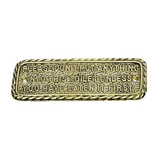 Skilt &quot;Please do not put...&quot; Messing - 145x60mm