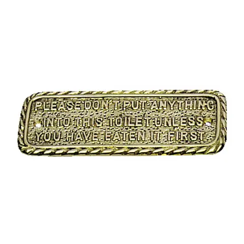 Skilt &quot;Please do not put...&quot; Messing - 145x60mm