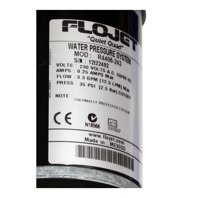 FLOJET Vannsystempumpe Quad II 220V 12,5 l/min - R4406243D 