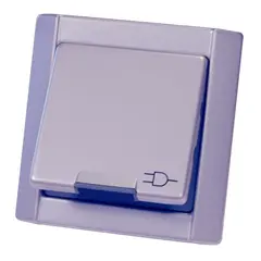 DEFA Enkel kontakt, Plug-in Rustfri 230V - IP44 - innfelt m/lokk