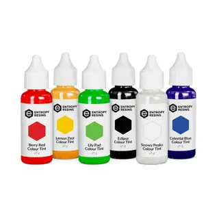 ENTROPY Resin Vivid Colour Tint Box 6 stk klare og sterke fargetilsetninger