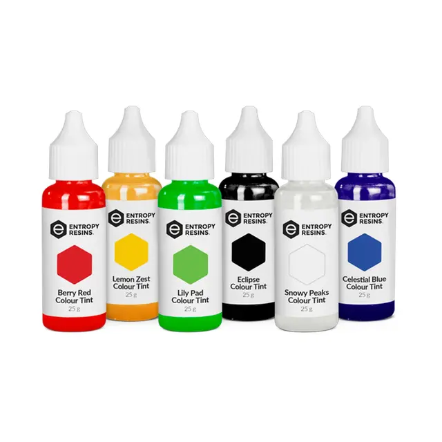 ENTROPY Resin Vivid Colour Tint Box 6 stk klare og sterke fargetilsetninger 