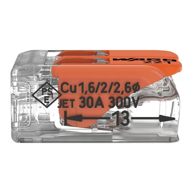 WAGO Koblingsklemme - 2 inng. maks 6mm² / 41A (221-612) 