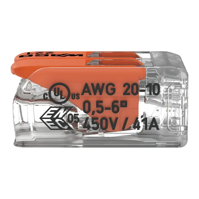 WAGO Koblingsklemme - 2 inng. maks 6mm² / 41A (221-612) 