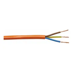 Landstr&#248;mskabel PUR 3x2,5mm&#178; - metervare Orange - myk gummi - uten endeplugger