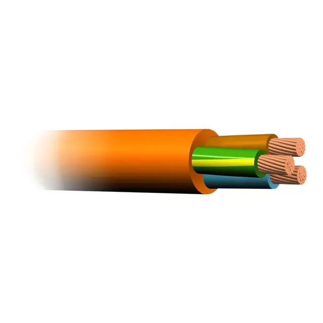 Landstrømskabel PUR 3x2,5mm² - metervare Orange - myk gummi - uten endeplugger 