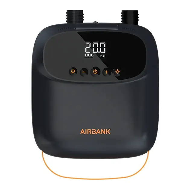 RODRIG AirBank Pumpe SUP/RIB/Gummibåt 20 PSI, 350L/M - Oppladbar - LCD display 