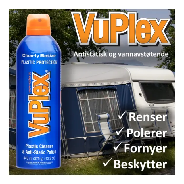 VUPLEX Rens og poleringsmiddel - 235ml for plastruter, kalesjevinduer m.m 