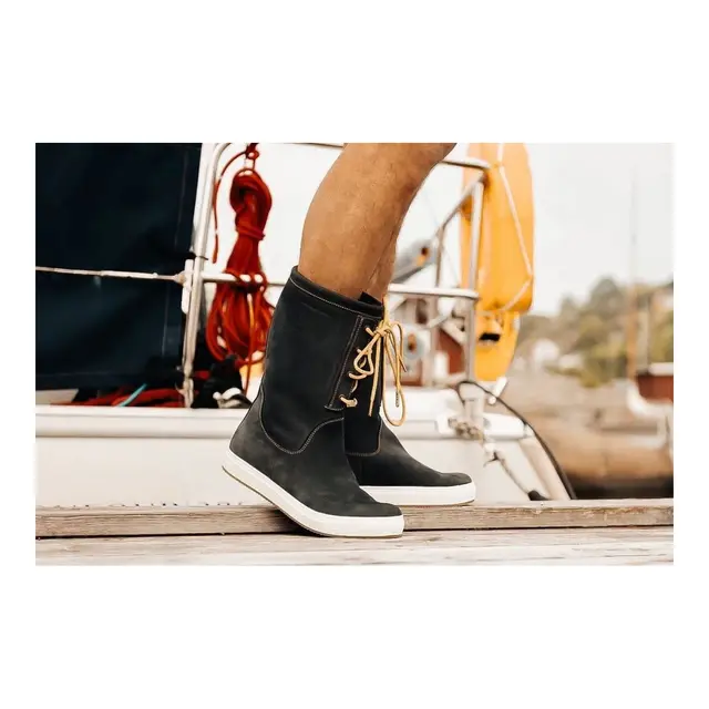 BOATBOOT Laceup Seilstøvel Str 42, skinn, mørk blå 