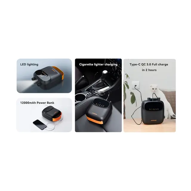 RODRIG AirBank Pumpe SUP/RIB/Gummibåt 20 PSI, 350L/M - Oppladbar - LCD display 