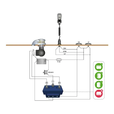 ITALWINCH CLP - 1000W 12V - 8mm Ankervinsj for kjetting DIN 766