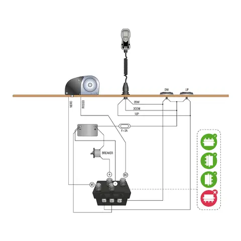 ITALWINCH IKI PRO 800W 12V Ankervinsj med 8mm kabelar - DIN766