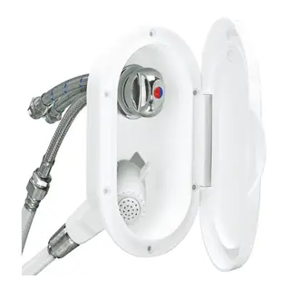 PLASTIMO Holder med Dusjhode og blandev. Levert med 3 meter slange hvit farge