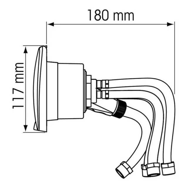 PLASTIMO Holder med Dusjhode og blandev. Levert med 3 meter slange hvit farge 