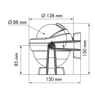 PLASTIMO Compass Offshore 95 hvit svart konisk rose