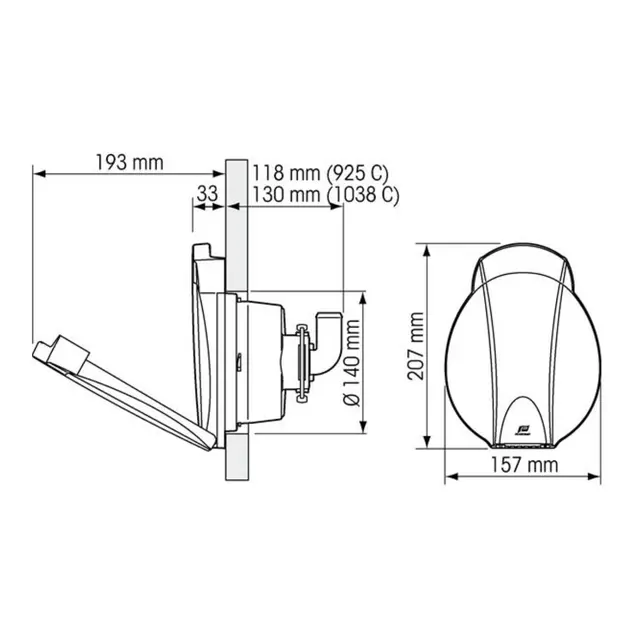 PLASTIMO Lensepumpe m/ integrert hendel 925C - innfelt 25mm slange 