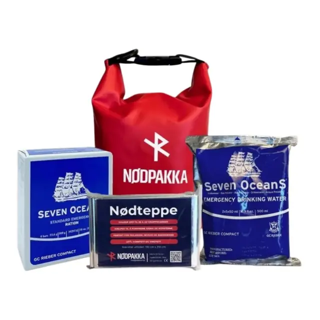 NØDPAKKA - 1 Døgn overlevelsespakke, 1 døgn/voksen person 