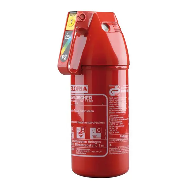 GLORIA Brannslukker 2 kg, F2GM ABC kompakt pulverapparat for båt m.m 